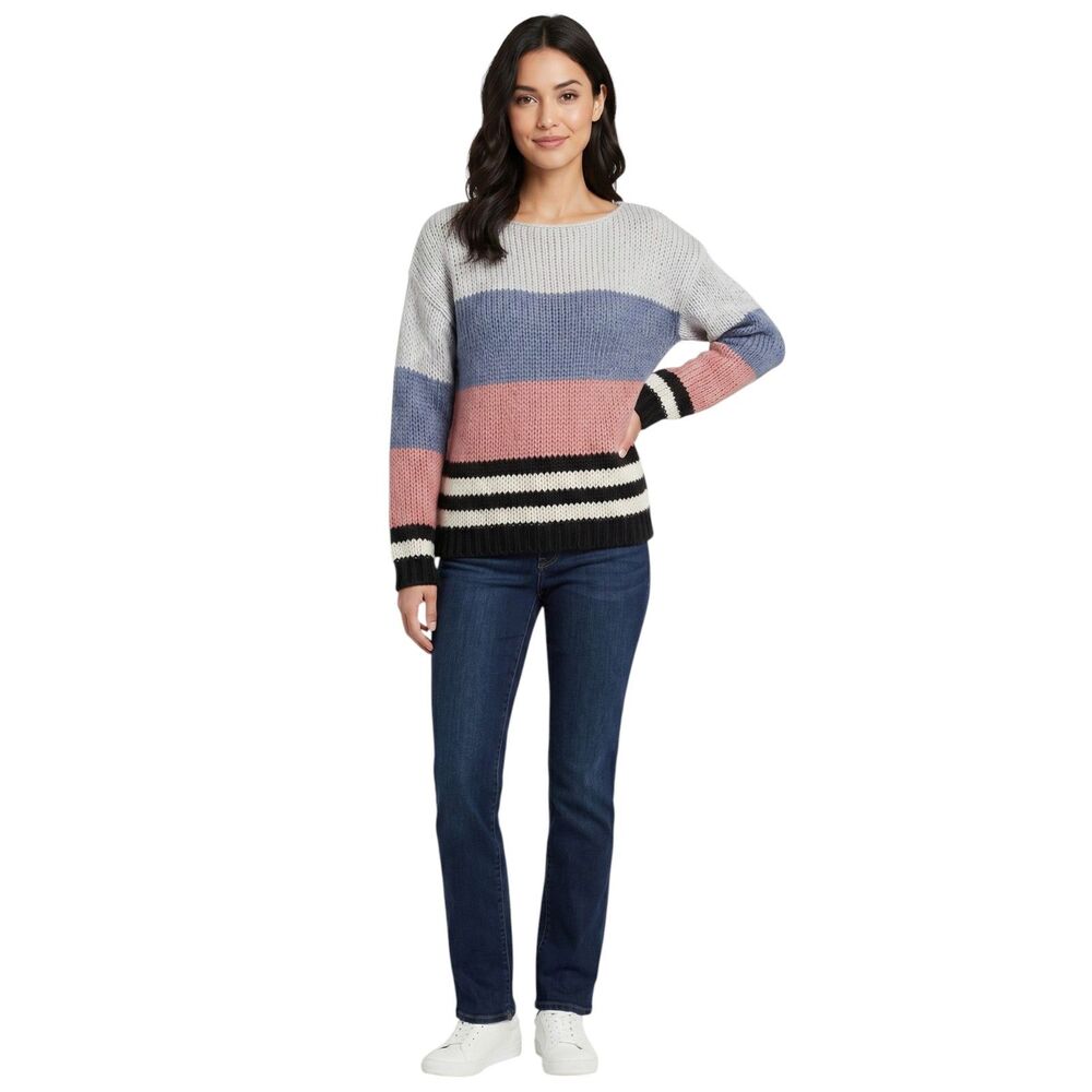 Lucky Brand Striped Knit Pullover Sweater Sz Small